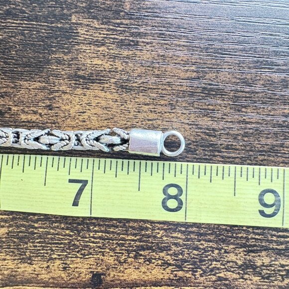 VTG Sterling Silver 925 Byzantine Link Bracelet 5.5mm Thick 8" Length Hook Clasp - Picture 7 of 9